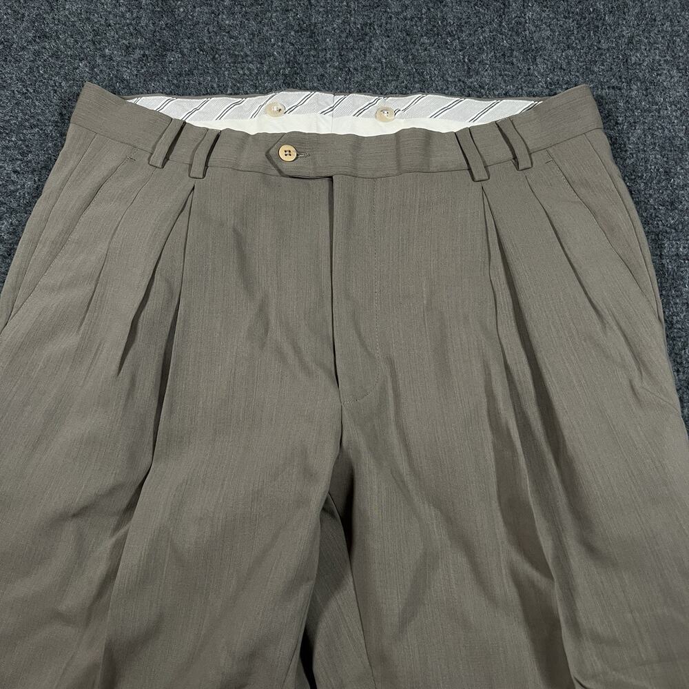 Ermenegildo Zegna SOFT Wool TRIPLE PLEATED Dress Pants Mens Size 34x29 Trousers